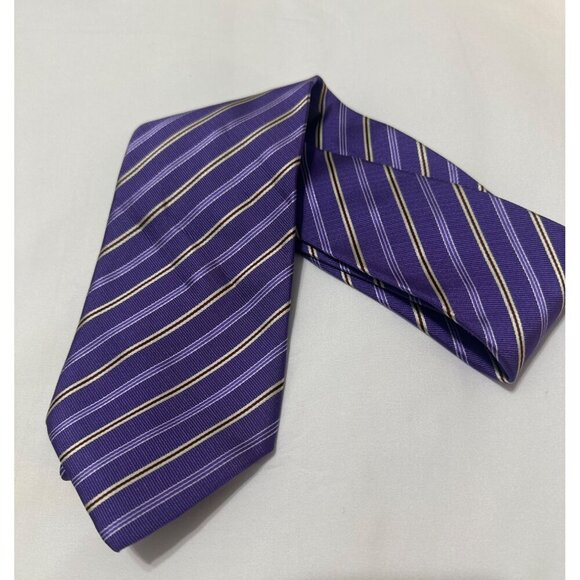Paul Smith London Purple Striped Silk Tie - Picture 1 of 7